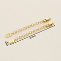 Detail of 18K gold-plated necklace extension chain with lobster clasp and royal coin charm - Queen Profile Tag Style (5*82mm) / Set of 2 / 14K Gold