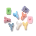Colorful flocked acrylic large hole letter beads and charms for DIY jewelry making - Letter Y / 5 Pieces