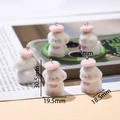 Cute pink and white flocked bear charms with metal rings for DIY jewelry making - 1 Piece / Dog with Hat and Bib