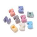 Colorful flocked acrylic alphabet beads in letter Z shape for DIY jewelry making - Letter Z / 5 Pieces