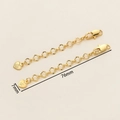 Detailed view of 76mm 18K gold-plated necklace extension chains with heart pendant - D.O.S Heart/Clover Style (7*76mm) / Set of 2 / 14K Gold