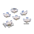 Detailed size map of handmade ceramic bird beads with blue glaze for DIY jewelry making - Blue Bird