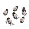 Detailed view of hand-painted ceramic penguin beads for DIY jewelry making with dimensions - Penguin