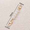 Detail view of pearl bag strap extender with gold lobster clasps and 130mm length - Artificial Pearl Decor Style (Model 03)
