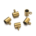 Set of five gold plated stainless steel bail beads for DIY jewelry making and crafts - 4mm Closed Gold