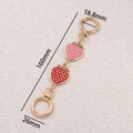 Détail de la chaîne de sac fraise avec longueur 160mm et anneaux dorés à ressort - Style Décor Fraise en Émail (Modèle 05) / 1 Pièce