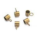 5-piece set of brushed gold stainless steel bead connectors with loops for DIY jewelry - 5mm Closed Gold