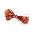 Macro view of 1mm multicolor space-dyed waxed polyester cord with fine fiber texture - Standard Type / Orange Red Brown Gradient