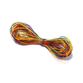 Detail of 1mm colorful polyester waxed cord for DIY jewelry braiding and beaded crafting - Red Yellow Blue Green Gradient
