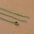 Handcrafted grass green braided thread connector with gold metallic silk accents - 10 Pieces/Pack (4.5x155mm) / Bean Green