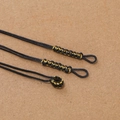 Handcrafted black and gold braided cord pendant connectors for DIY jewelry making - 10 Pieces/Pack (4.5x155mm) / Black