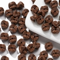 Deep brown square folding acrylic beads for DIY jewelry and necklace crafting accessories - 10 Pieces/Pack (Approx. 4g) / Brown