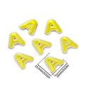 Pack of 7 bright yellow embroidered letter A iron-on patches for DIY clothing decor - 5 Pcs/Pack / Letter A