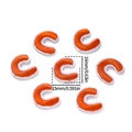 Orange embroidered letter C patch with 16mm height for DIY sewing and iron-on - 5 Pcs/Pack / Letter C