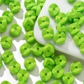 Vibrant lime green clover shaped acrylic beads for DIY jewelry and crafts making - 10 Pieces/Pack (Approx. 4g) / Green