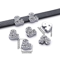Detail of alloy duck slide charm with rhinestones showing dimensions for jewelry making - Symbol (&)