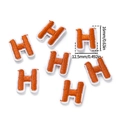 Mini parche bordado letra H naranja, aplique termoadhesivo de 16mm para manualidades - 5 Unidades/Paquete / Letra H