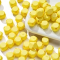 Bright yellow 10mm macaron acrylic faceted cube beads for DIY necklace jewelry making - 10x10mm (10 Pieces/Pack) / Light Yellow