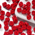 Vibrant bright red square faceted acrylic loose beads for DIY jewelry making and crafts - 10 Pieces/Pack (Approx. 4g) / Red