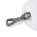 Cordoncino di cotone intrecciato 3mm grigio e nero con fili metallici dorati decorativi - (circa 3 mm) 2 Metri / Nero e Bianco