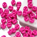 Vibrant rose pink faceted square acrylic beads with center holes for DIY jewelry making - 10 Pieces/Pack (Approx. 4g) / Rose Red
