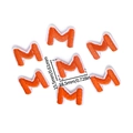 Mini parches bordados letra M naranja para coser DIY con altura de 15,5 mm tamaño - 5 Unidades/Paquete / M