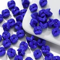 Royal blue geometric acrylic beads with twisted texture for DIY jewelry making - 10 Pieces/Pack (Approx. 4g) / Sapphire Blue