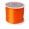 Close-up of orange elastic crystal string on a spool for DIY jewelry beadwork - Width 1mm, Length 40m (18g) / Orange