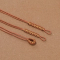 Handmade woven red and gold cord with cobra knot pattern for DIY jewelry making - 10 Pieces/Pack (4.5x155mm) / Brown