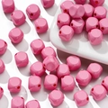 10mm bright pink macaron acrylic cube beads with faceted edges for DIY jewelry making - 10x10mm (10 Pieces/Pack) / Pink