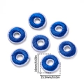 Set de 7 mini parches bordados redondos azul real de 16mm para manualidades DIY - 5 Unidades/Paquete / Letra O