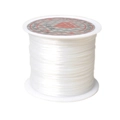 Transparent elastic crystal string roll for DIY jewelry making and beading projects - Width 1mm, Length 40m (18g) / White