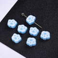 Cute light blue and white cat paw shaped beads for DIY jewelry and hair accessories - 2 Pcs/Set / Cat Paw White Blue