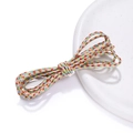Cordoncino intrecciato multicolore 3mm con filo d'oro per gioielli fai da te e hobby - (circa 3 mm) 2 Metri / Colorato