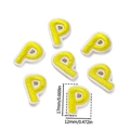 Mini parches bordados letra P amarilla para manualidades, set de seis, 17x12 mm - 5 Unidades/Paquete / Letra P