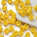 Yellow star-shaped acrylic beads with center holes for DIY jewelry and phone chain making - 10 Pieces/Pack (Approx. 4g) / Yellow