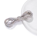 Corda in cotone intrecciato multicolore da 3 mm con filo d'oro per artigianato fai-da-te - Bianco Iridescente