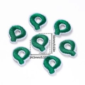 Mini parches bordados letra Q verde para decoración de ropa DIY de 16x14,5mm - 5 Unidades/Paquete / Letra Q