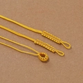 Handgefertigte leuchtend gelbe geflochtene Nylonschnurschlaufen für DIY-Schmuck und Anhänger - 10 Stück/Packung (4.5x155mm) / Gold