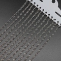 Detail of silver twisted water wave chains on white display card for DIY jewelry making - 42cm / 12 Pcs/Pack / Rhodium