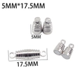 Vista dettagliata di fermagli magnetici argento con diametro 5 mm e lunghezza 17,5 mm - Chiusura Magnetica Stile 02 (5*17.5mm)