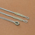 Handgefertigte hellblau-goldene geflochtene Kordelschlaufe für DIY-Schmuck - 10 Stück/Packung (4.5x155mm) / Hellblau