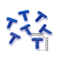 Parche bordado azul letra T, mini aplique de alfabeto para costura DIY, 14x15,5 mm - 5 Unidades/Paquete / Letra T