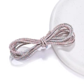 Cordoncino intrecciato 3mm tricolore rosa, celeste e oro con fili metallici per il fai-da-te - Blu Tiffany