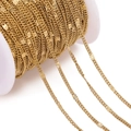 Golden embossed star link stainless steel chain roll for DIY jewelry making - Gold Side Sun Flower