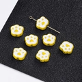 Cute yellow alloy cat paw loose beads for DIY handmade phone chains and necklaces - 2 Pcs/Set / Cat Paw White Yellow