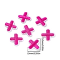 Mini parches bordados en forma de cruz rosa para manualidades con borde blanco de 15mm - 5 Unidades/Paquete / Letra X