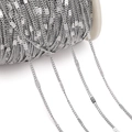 Silver stainless steel cable chain roll for DIY jewelry making and necklaces - Silver Side Pressed Two Pieces