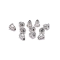 Gros plan sur des fermoirs d'oreilles argentés avec intérieur en silicone de haute qualité - 5*6mm (200 pièces/paquet) / Rhodium