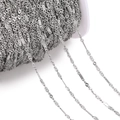 Bulk silver stainless steel flat link chain on a white spool for DIY jewelry making - Silver Water Wave Pressed Sheet